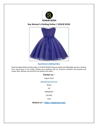 Buy Women’s Clothing Online | VOGUE RUSH