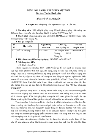 Giải pháp trong đổi mới phương pháp nâng cao hiệu quả dạy, học môn GDCD 12