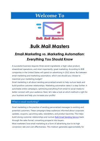 Email Marketing vs Marketing Automation  Everything You Should Know