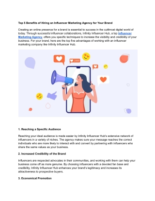 Top 5 Benefits of Hiring an Influencer Marketing Agency for Your Brand