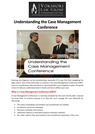 Understanding the Case Management Conference