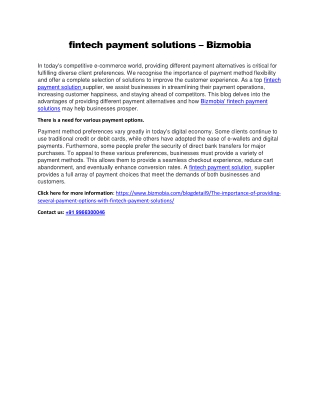 fintech payment solutions