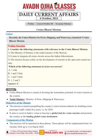 Daily Current Affairs October 4, 2024