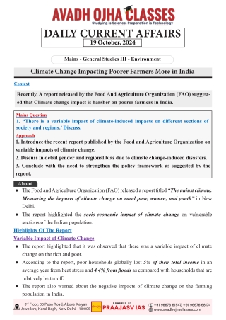 Daily Current Affairs October 19, 2024