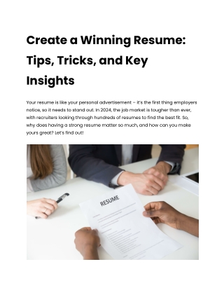 How To Make a Resume
