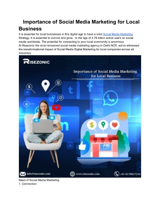 Importance of Social Media Marketing for Local Business