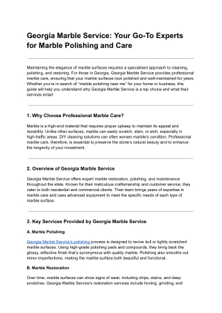 Georgia Marble Polishing