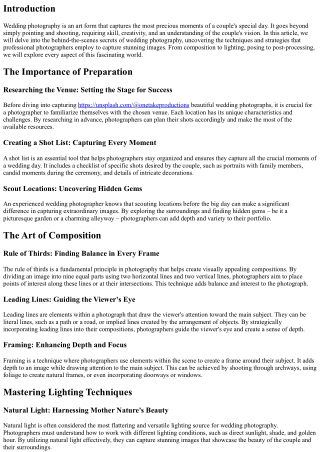 Beyond the Lens: Behind-the-Scenes Secrets of Wedding Photography