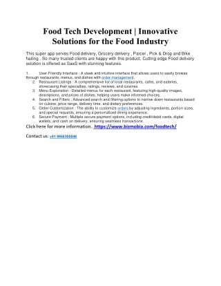 Food Tech Development