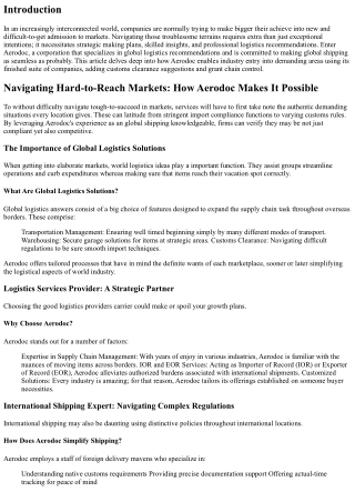 Navigating Hard-to-Reach Markets: How Aerodoc Makes It Possible