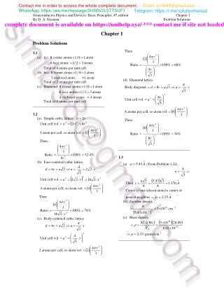 Solution Manual for Semiconductor Physics and Devices 4th edition by Donald Neamen
