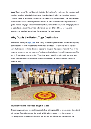 Experience Serenity_ The Benefits of Practicing Yoga Goa