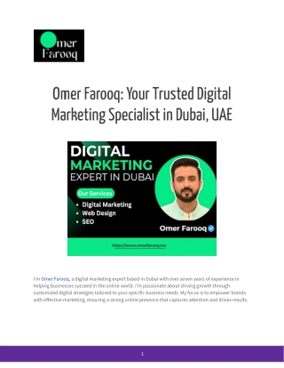 Omer Farooq_ Digital Marketing Specialist in Dubai, UAE