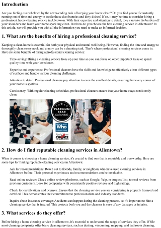 How to Choose the Best Home Cleaning Service in Allentown