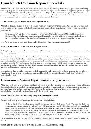 Accident Repair Lynn Ranch
