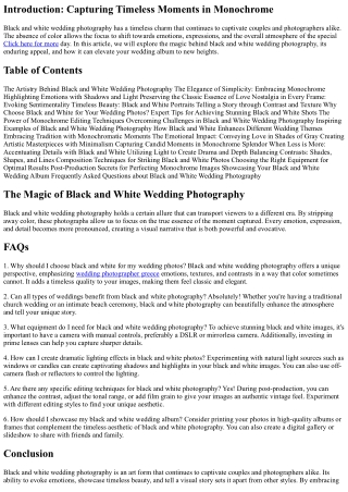 The Magic of Black and White Wedding Photography