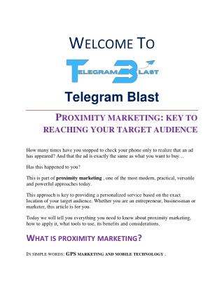 PROXIMITY MARKETING KEY TO REACHING YOUR TARGET AUDIENCE