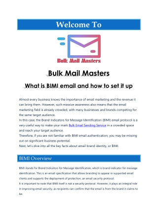 What is BIMI email and What is BIMI email and how to set it uphow to set it up