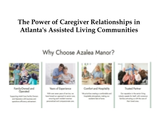The Power of Caregiver Relationships in Atlanta's Assisted Living Communities