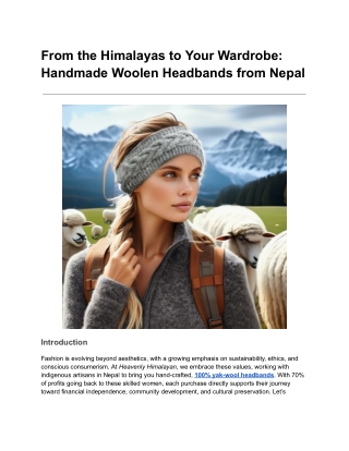 From the Himalayas to Your Wardrobe_ Handmade Woolen Headbands from Nepal