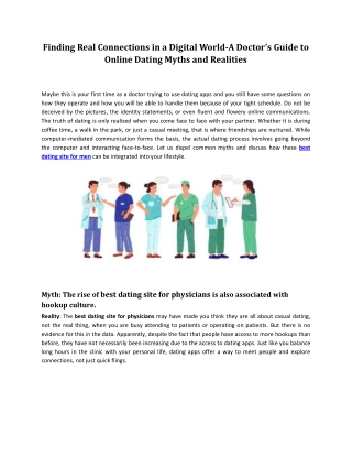 Finding Real Connections in a Digital World-A Doctor's Guide to Online Dating Myths and Realities