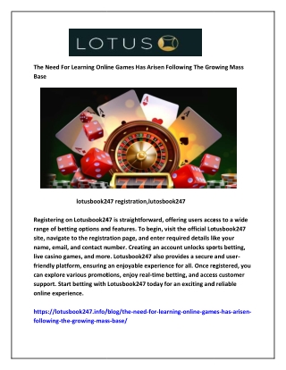 6 The Need For Learning Online Games Has Arisen Following The Growing Mass Base