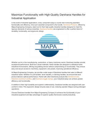 Maximize Functionality with High-Quality Darshana Handles for Industrial Application