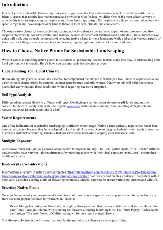 How to Choose Native Plants for Sustainable Landscaping