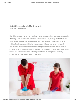 First Aid Courses_ Essential for Every Family – Safety learning