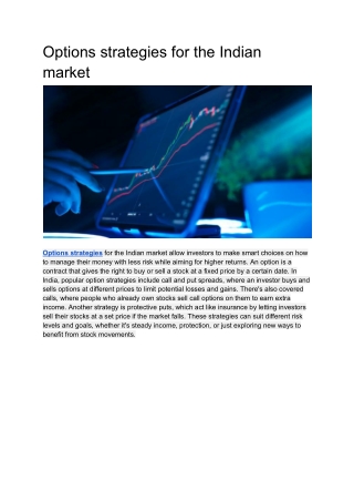 Options strategies for the Indian market
