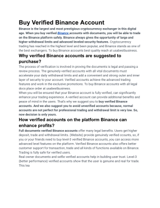 Buy Verified Binance Account