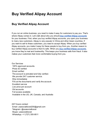 Buy Verified Alipay Account