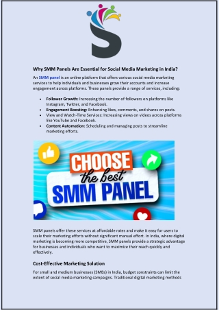 Why SMM Panels Are Essential for Social Media Marketing in India?