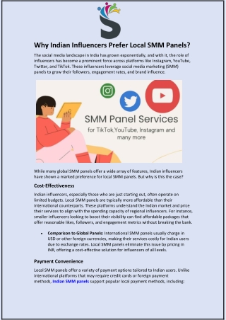 Why Indian Influencers Prefer Local SMM Panels?