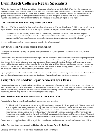 Accident Repair Lynn Ranch