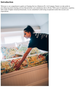 Your Satisfaction is Our Pride: Cleaning Service Allentown PA