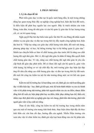 Một số kinh nghiệm trong công tác kiểm tra nội bộ trường tiểu học Võ Thị Sáu