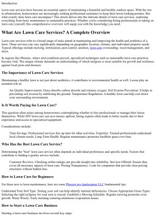 What Are Lawn Care Services? A Complete Overview