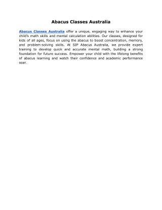 Abacus Classes Australia