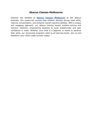 Abacus Classes Melbourne