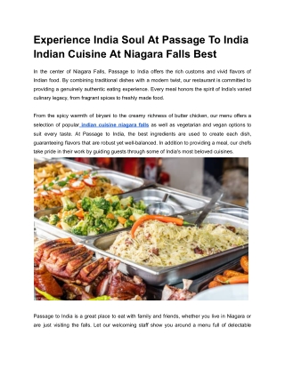 Experience India Soul At Passage To India Indian Cuisine At Niagara Falls Best