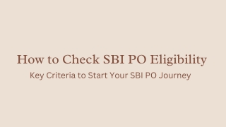 How to Check SBI PO Eligibility