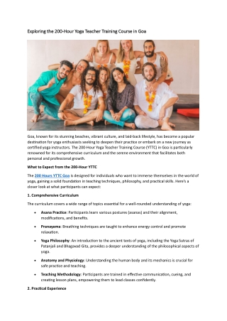 200 Hours YTTC Goa