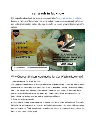 car wash in lucknow