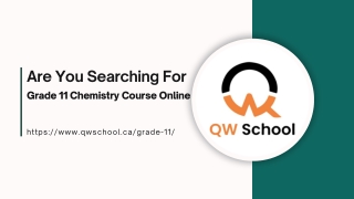 Are You Searching For Grade 11 Chemistry Course Online