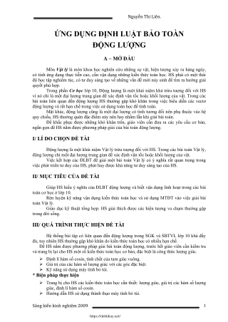 Ứng dụng định luật bảo toàn động lượng