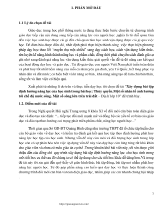 Xây dựng bài tập định hướng năng lực của học sinh trong bài học Địa lí Lớp 10