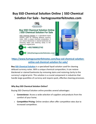 Buy SSD Chemical Solution Online SSD Chemical Solution For Sale - hartogcounterfeitnotes