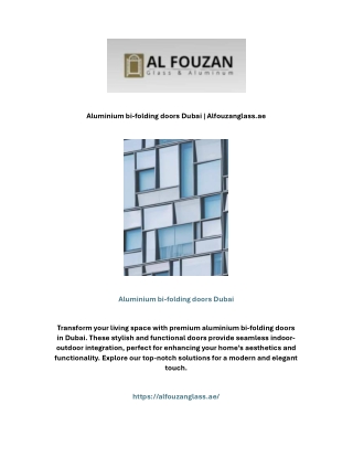 Aluminium bi-folding doors Dubai | Alfouzanglass.ae