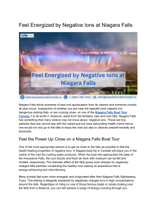 Feel Energized by Negative Ions at Niagara Falls